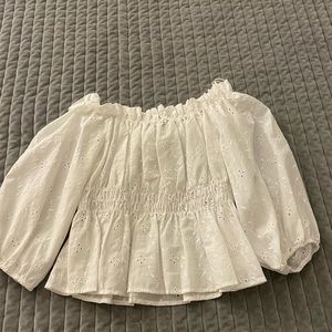 white floral zara shirt